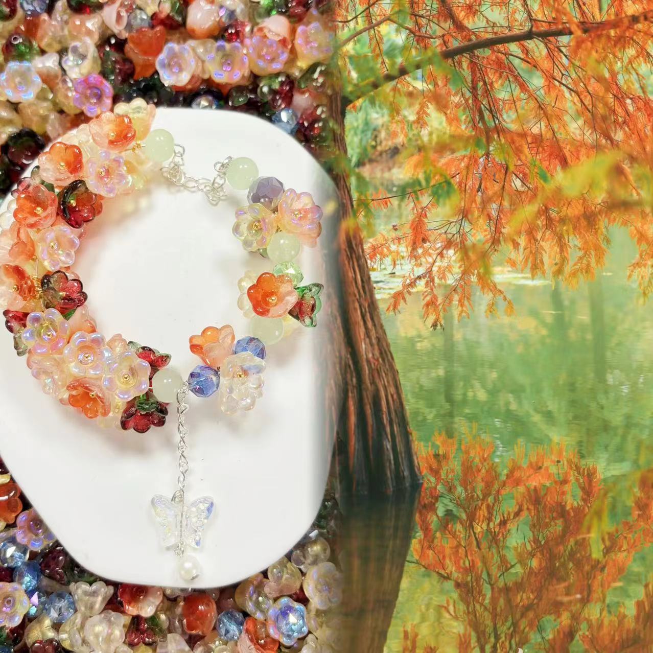 0.48 | NEW【オレンジ、黄色、タンジェリン、緑】高度な混合ガラスビ-ズ